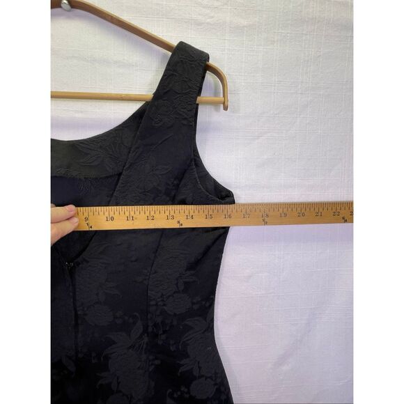 Jessica McClintock Gunne Sax Floral Brocade Sleeveless Mini Dress Black Size 8 - Picture 8 of 12
